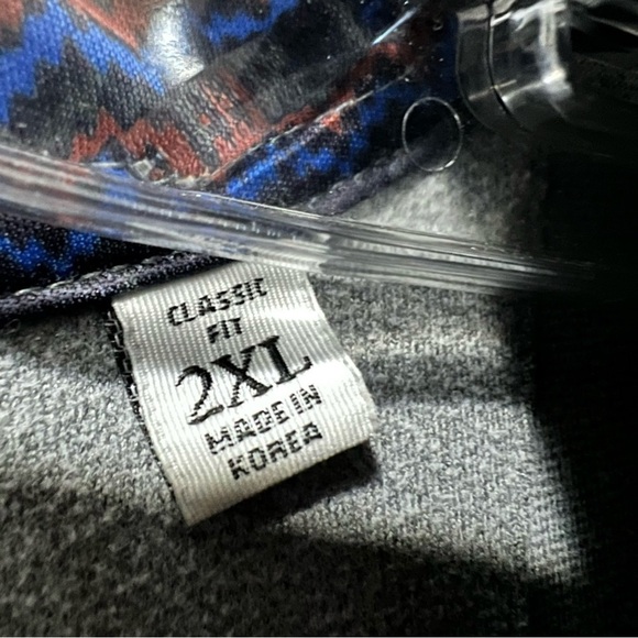 Robert Graham Men’s 2X XXL Gray Quarter Zip Sweater Fleece Aztec Collar R6 - Picture 5 of 6